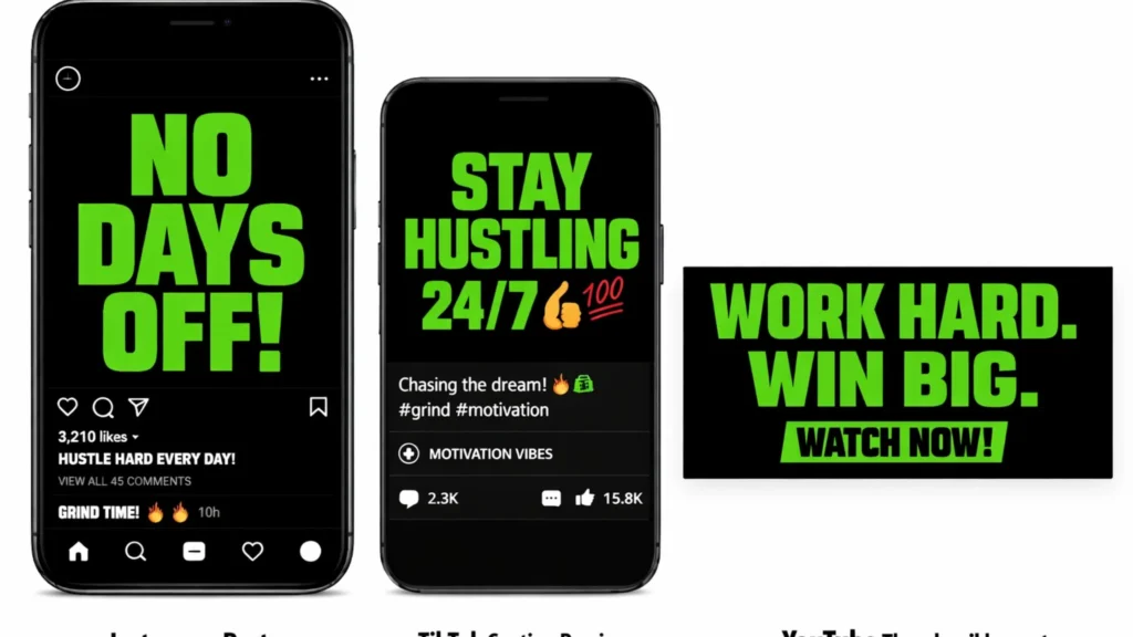 Brat font used in meme design and social media thumbnail layout