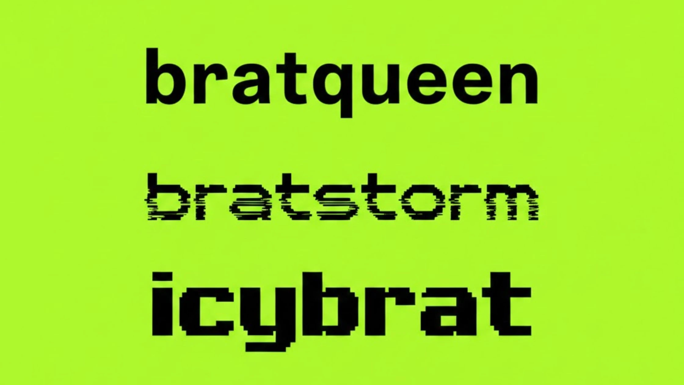 Stylish brat username ideas in neon aesthetic font grid