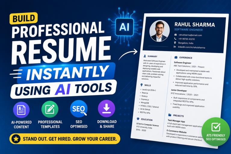 Build a Professional Resume Instantly Using AI Tools