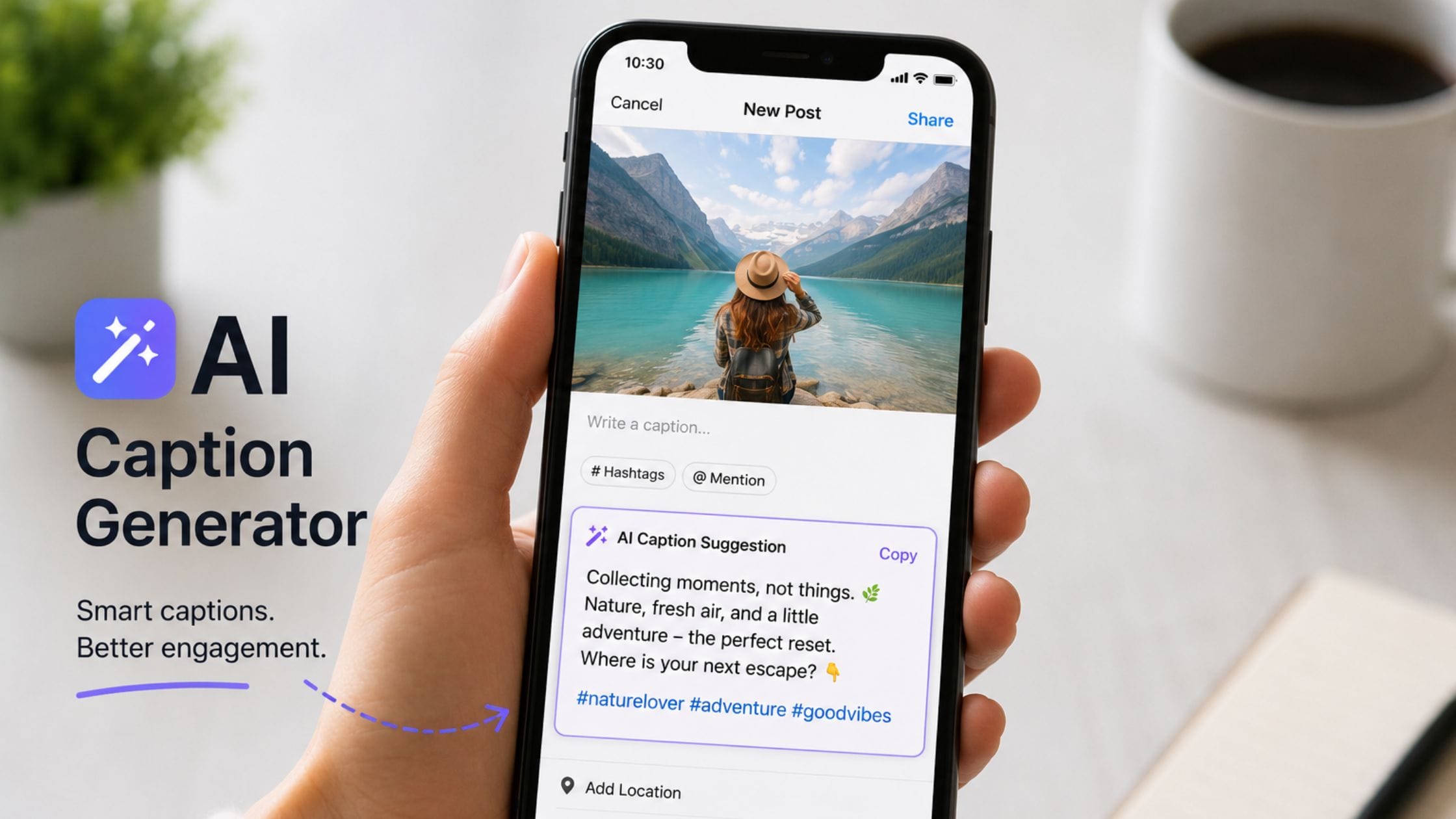 8 Best AI Caption Generators for Instagram and TikTok 1 AI caption generator suggestion shown on an Instagram post draft