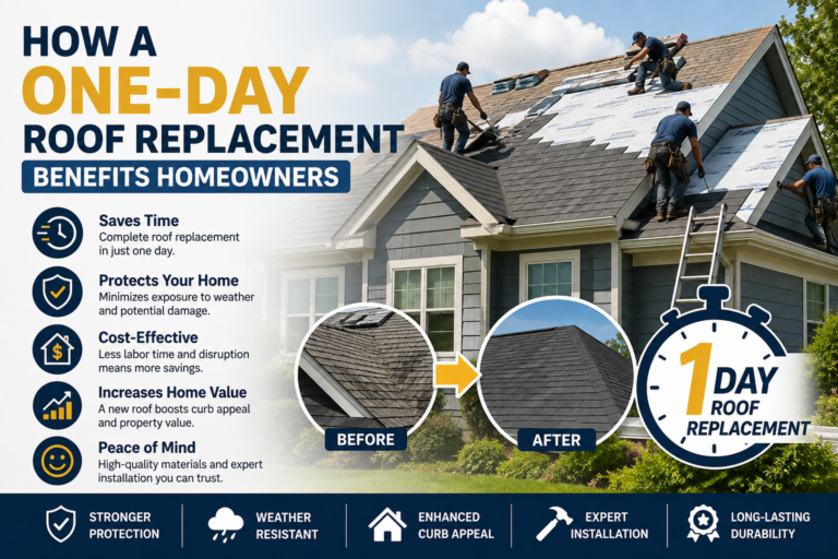 How a One-Day Roof Replacement Benefits Homeowners