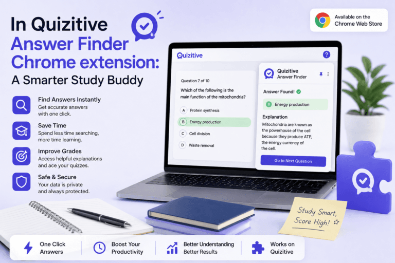 In Quizitive Answer Finder Chrome extension: A Smarter Study Buddy