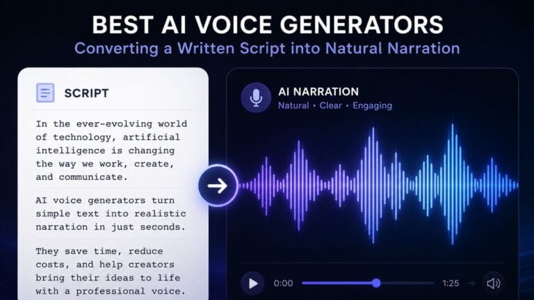 best AI voice generators converting a written script into narration