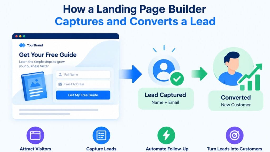 How a landing page builder captures and converts a lead