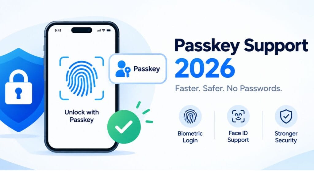 Password manager passkey support 2026 with fingerprint and secure unlock