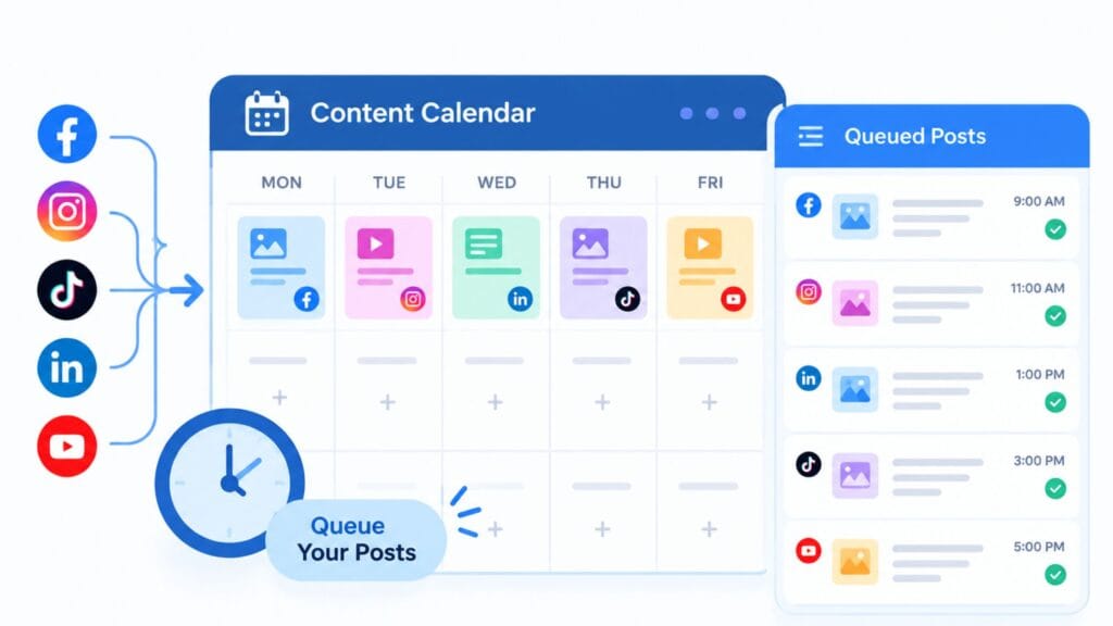 Social media scheduler post queue explained