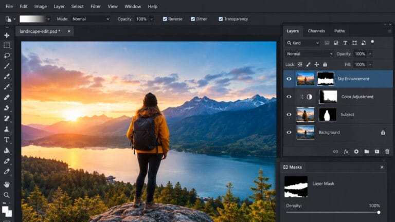 Best Free Photo Editing Software in 2026, Tested for Real 1 best free photo editing software showing layers and masks in use