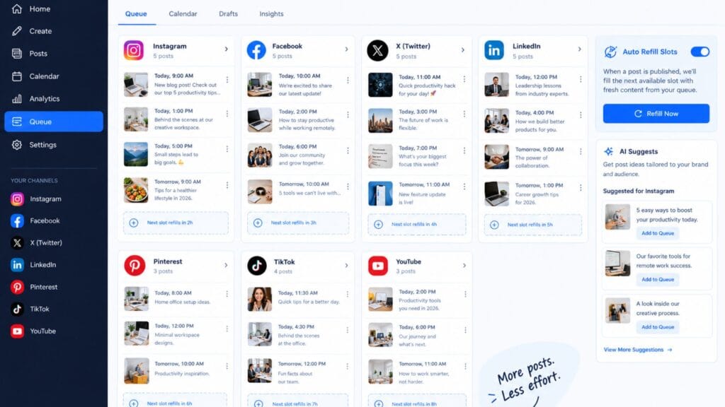 best social media management tools queue slot scheduling example