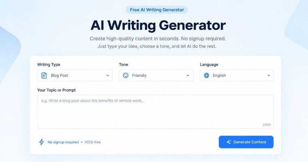 Best AI Writing Generator Tools in 2026 (Free and Paid) 3 free ai writing generator no sign up tool