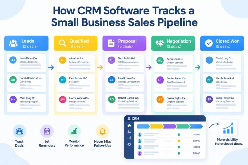 how crm software tracks a small business sales pipeline